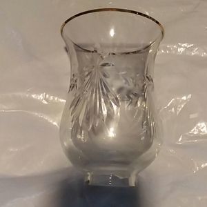 GOLD Rim Crytal Candle Chimney